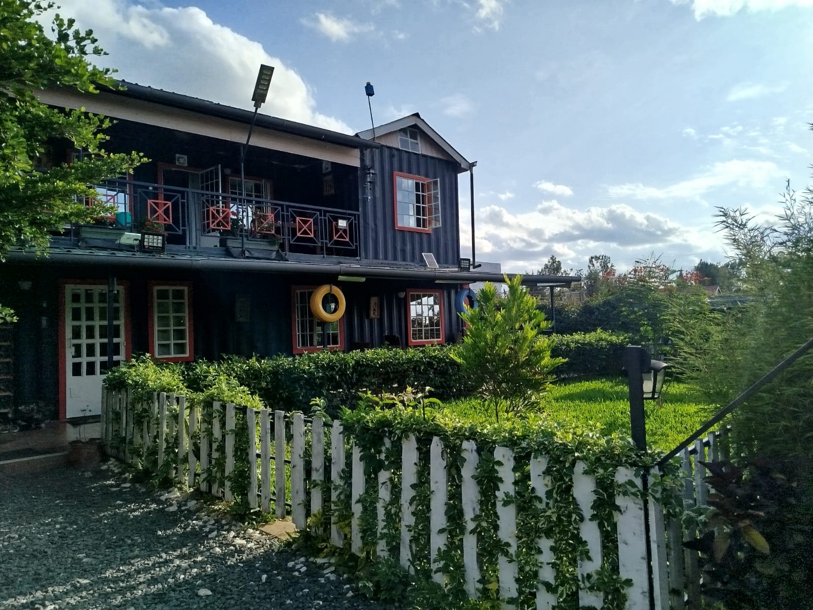 View of container and garden